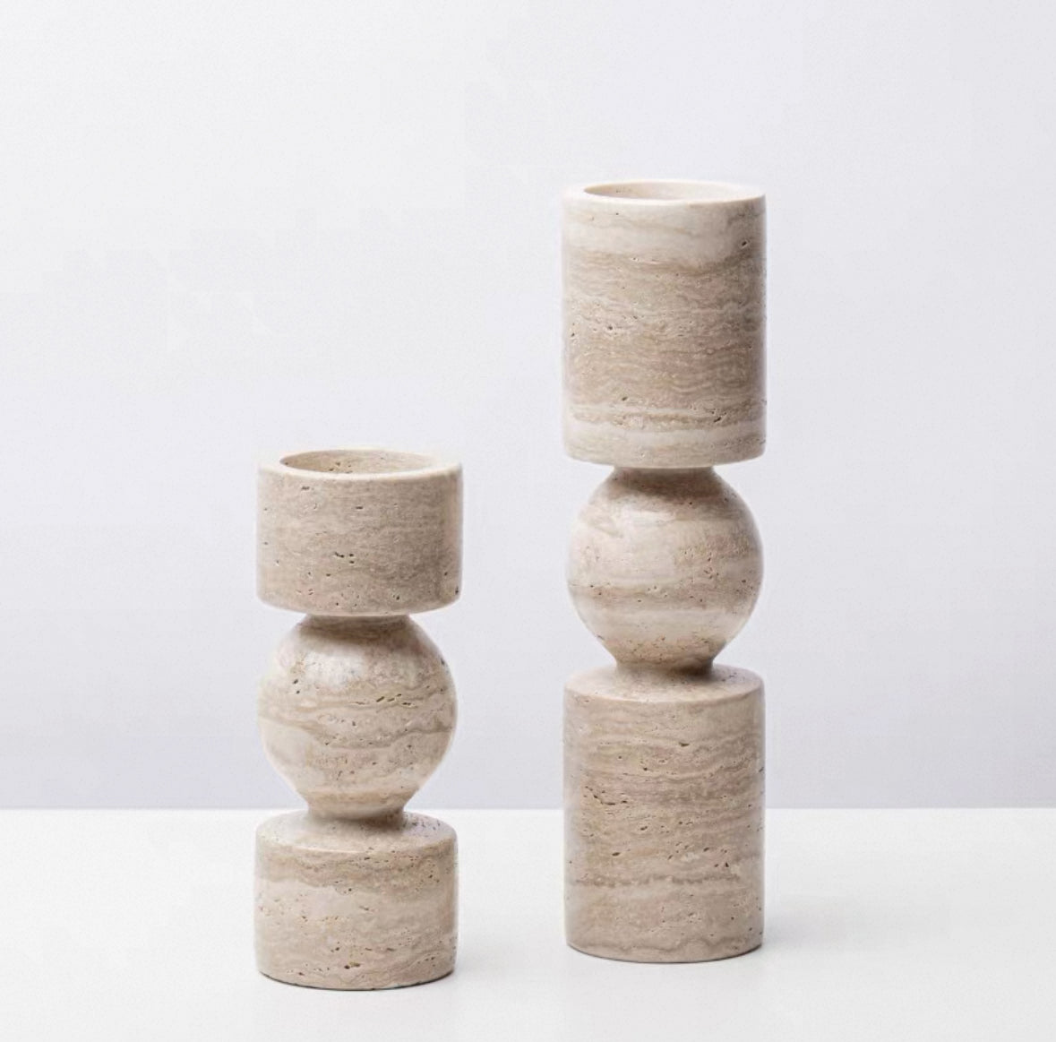 Travertine Candleholders