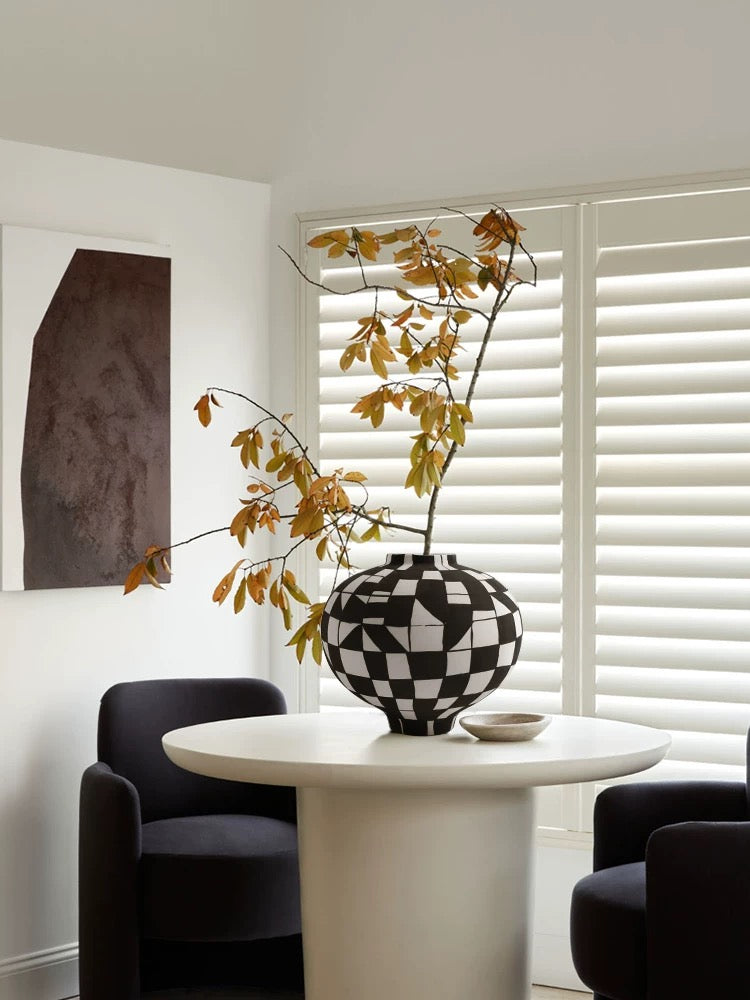 French Retro Échiquier Vase