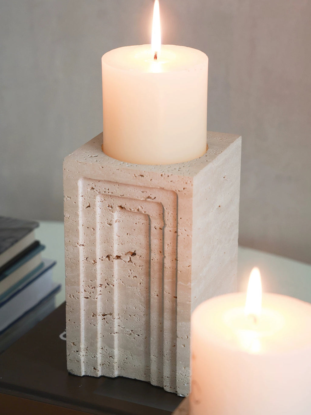 Travertine Tier Candle Block