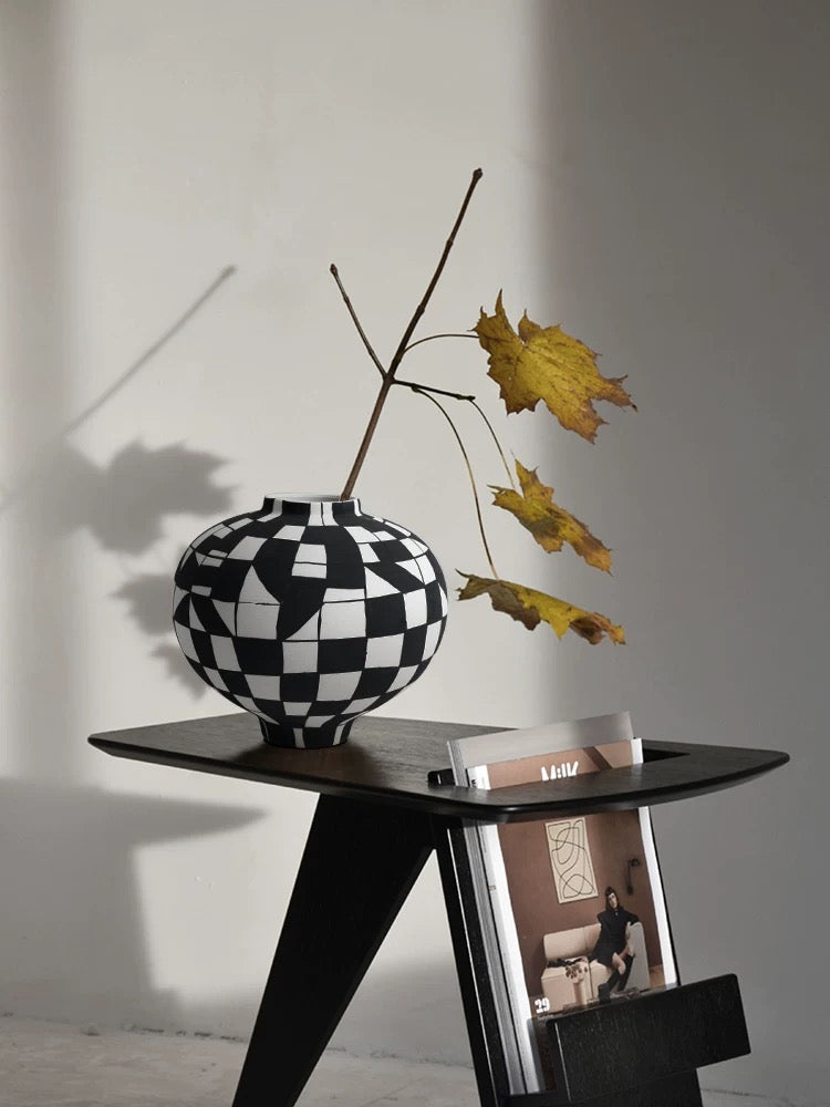 French Retro Échiquier Vase