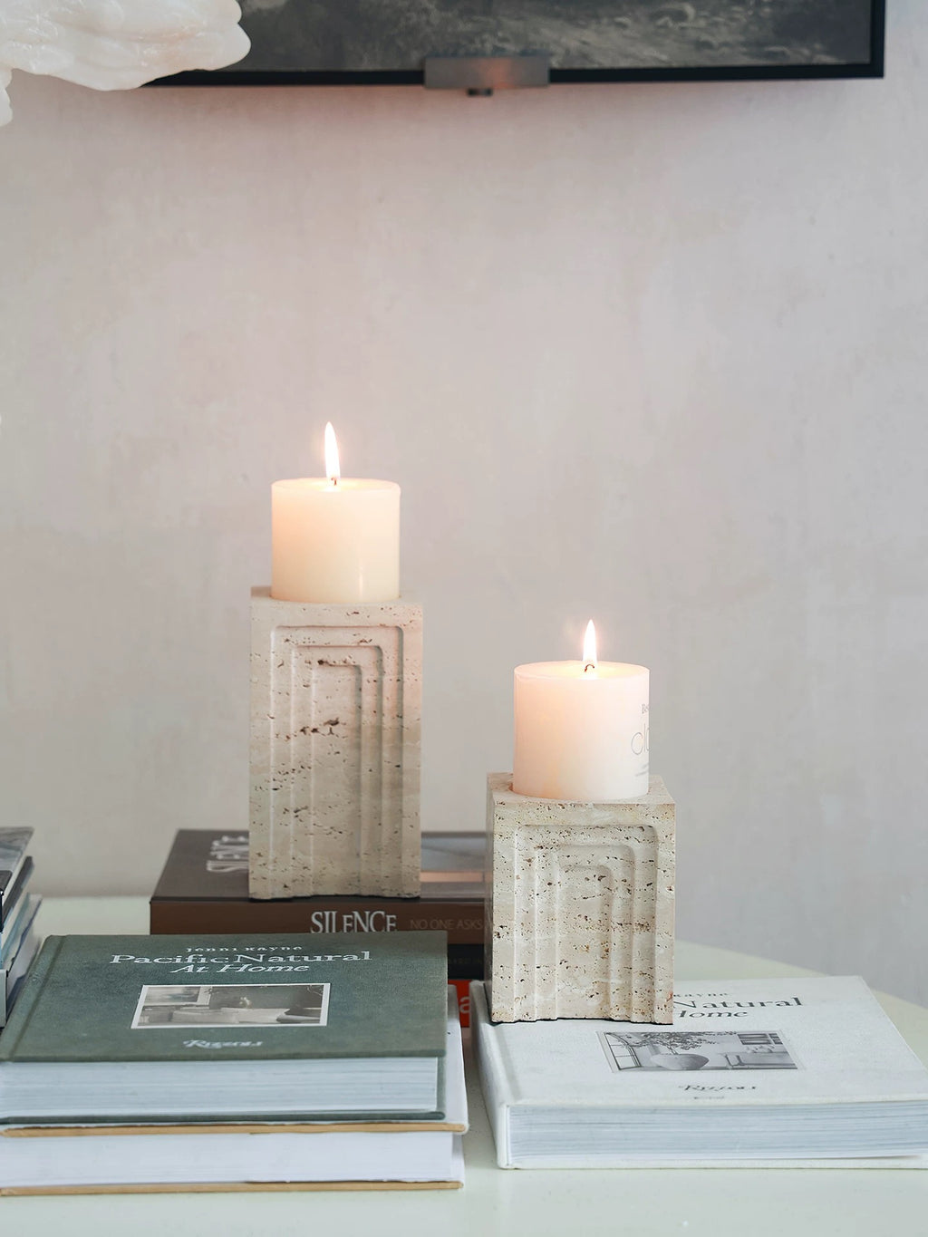 Travertine Tier Candle Block